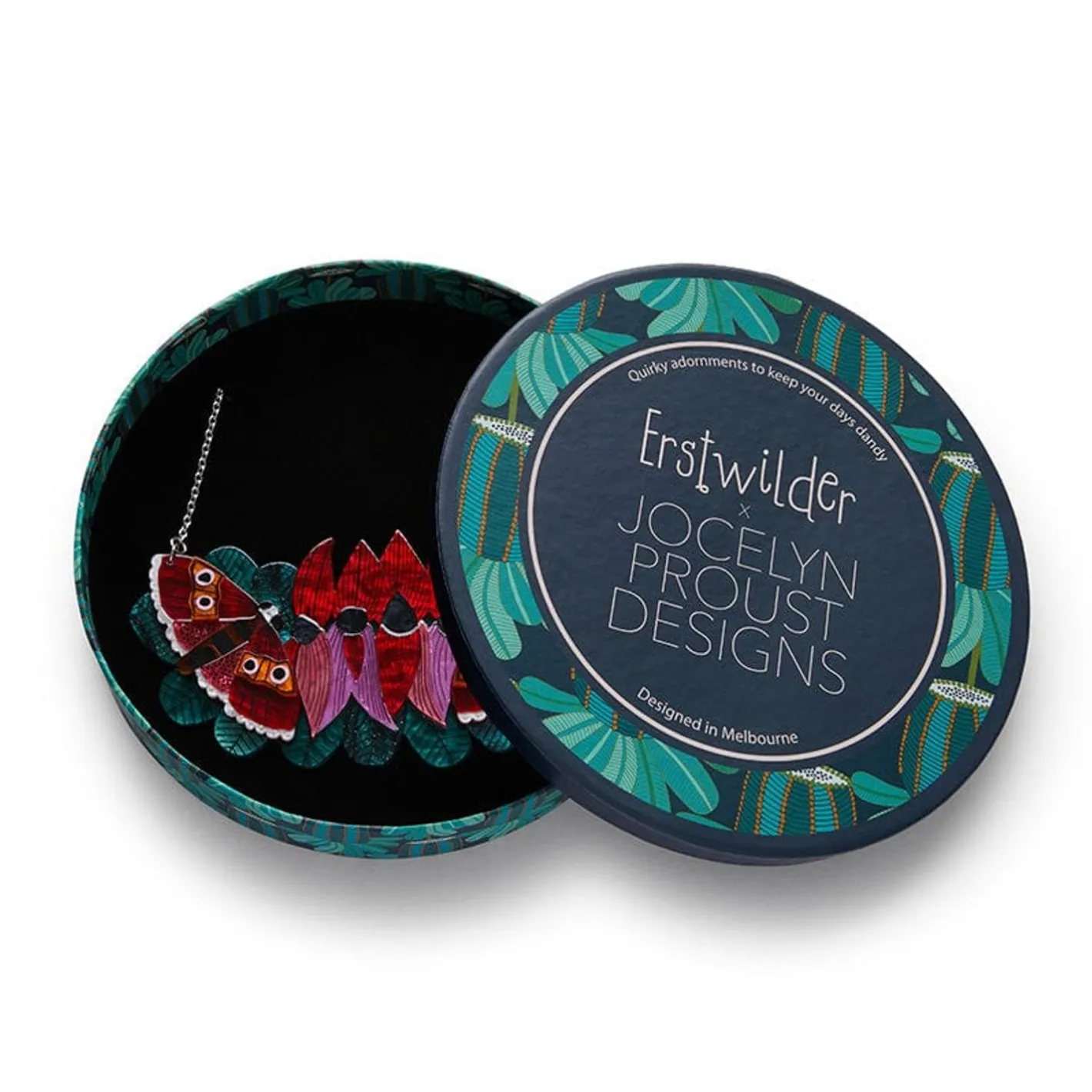 Erstwilder A Moth Amongst The Desert Peas Necklace^ Necklaces
