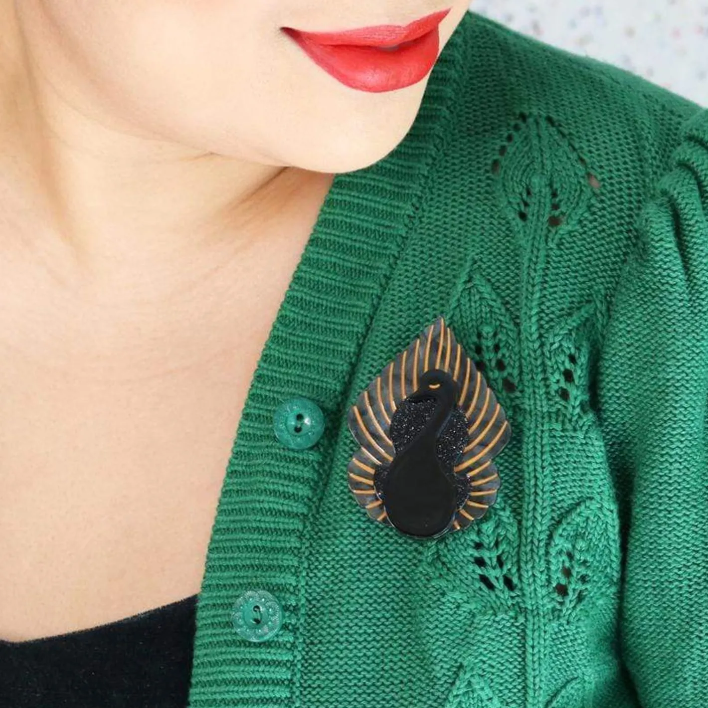 Erstwilder Ailes Noires Brooch^ Brooches