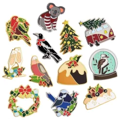 Erstwilder An Australian Christmas Complete Enamel Pin Pack - 12 Piece^ Enamel Pins
