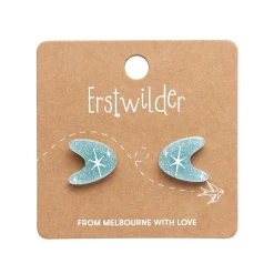 Erstwilder Atomic Boomerang Glitter Stud Earrings - Blue^ Essential Earrings