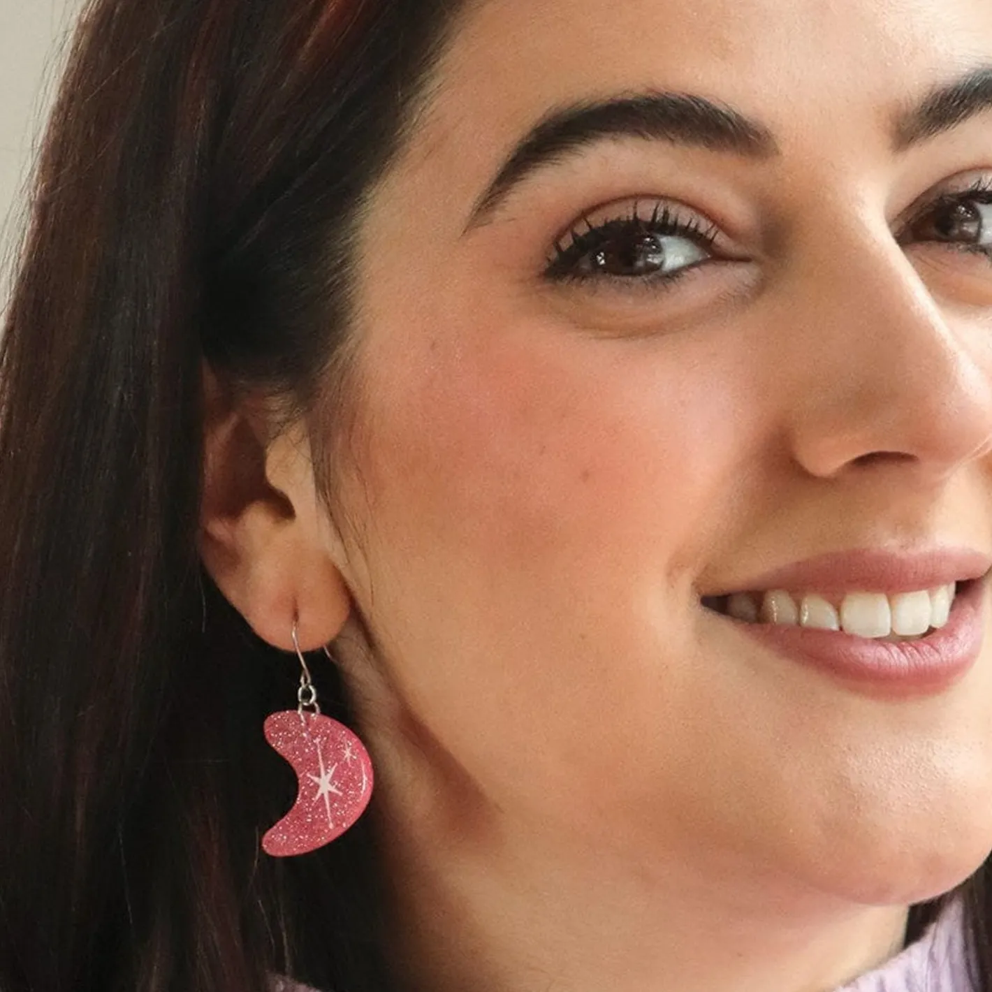 Erstwilder Atomic Boomerang Glitter Drop Earrings - Pink^ Essential Earrings