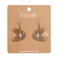 Erstwilder Atomic Boomerang Glitter Drop Earrings - Gold^ Essential Earrings