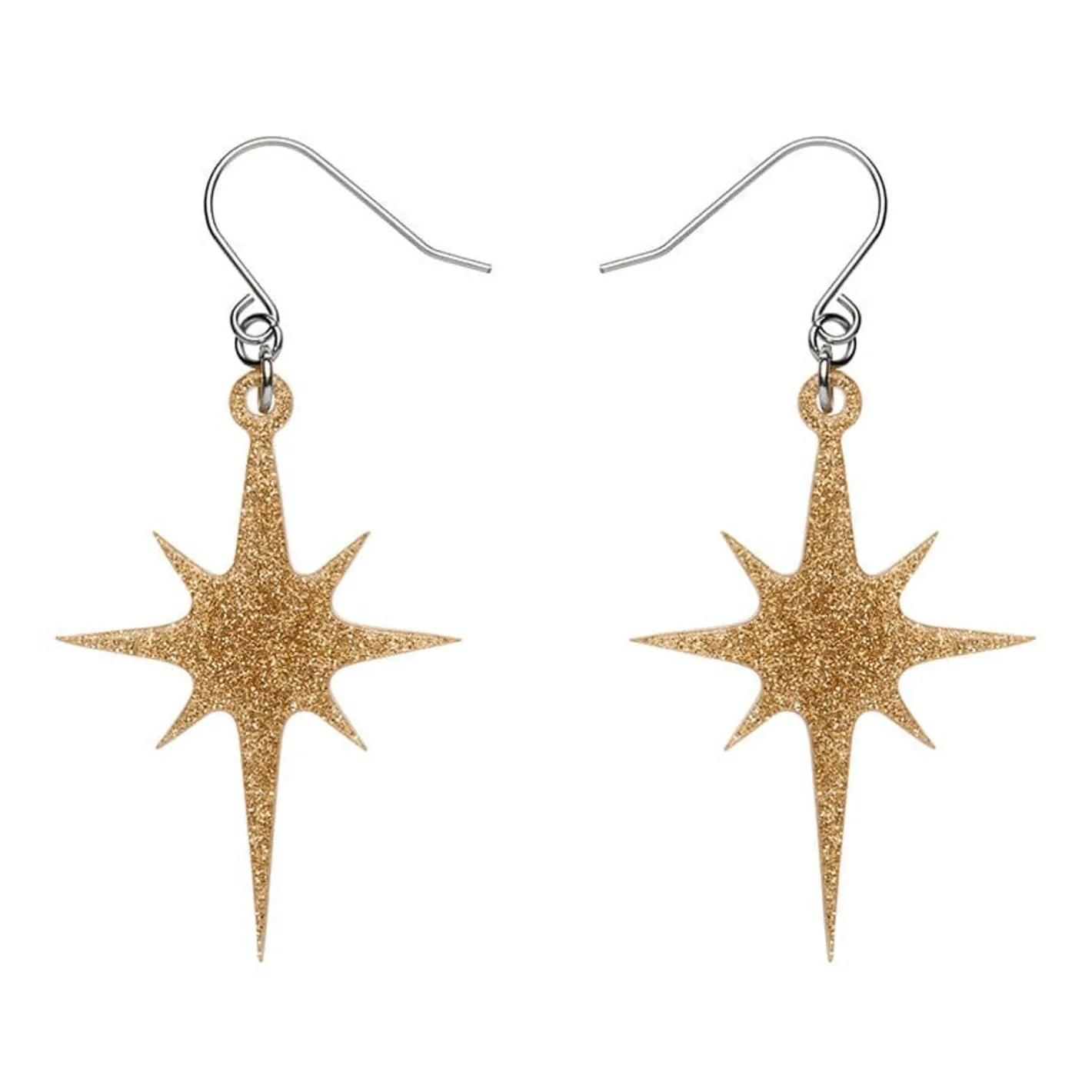 Erstwilder Atomic Star Glitter Drop Earring - Gold^ Essential Earrings