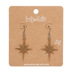 Erstwilder Atomic Star Glitter Drop Earring - Gold^ Essential Earrings
