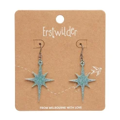 Erstwilder Atomic Star Glitter Drop Earring - Blue^ Essential Earrings