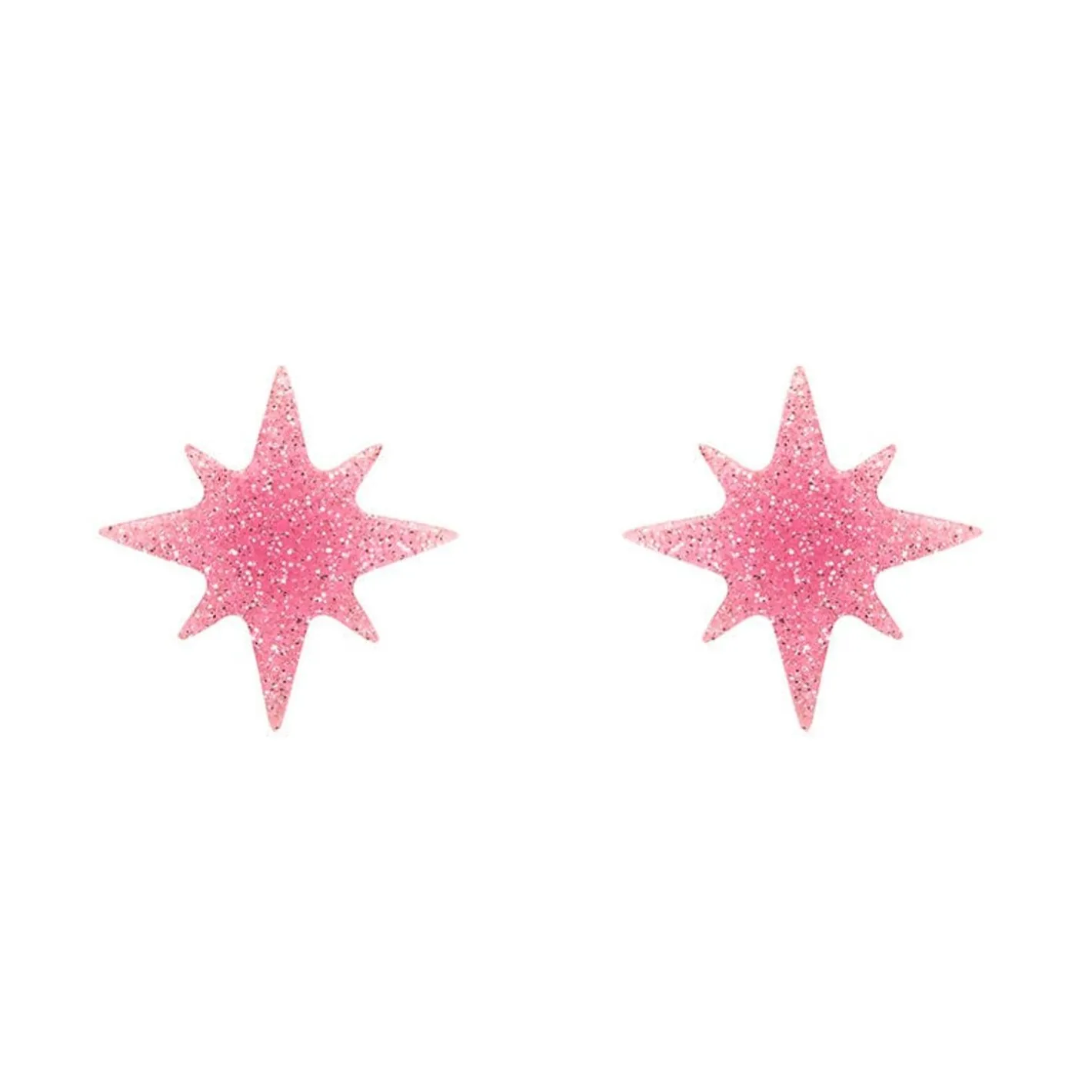 Erstwilder Atomic Star Glitter Stud Earring - Pink^ Essential Earrings