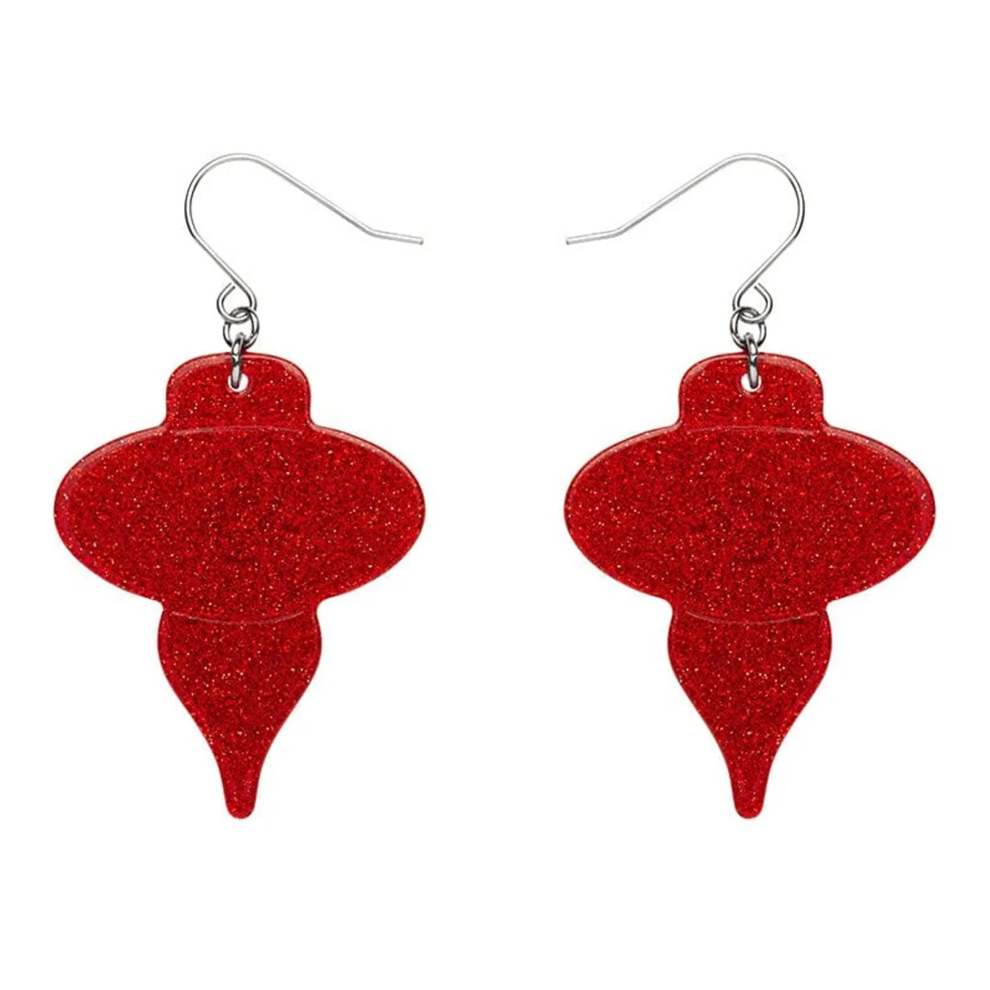 Erstwilder Baubles Glitter Drop Earrings - Red^ Essential Earrings