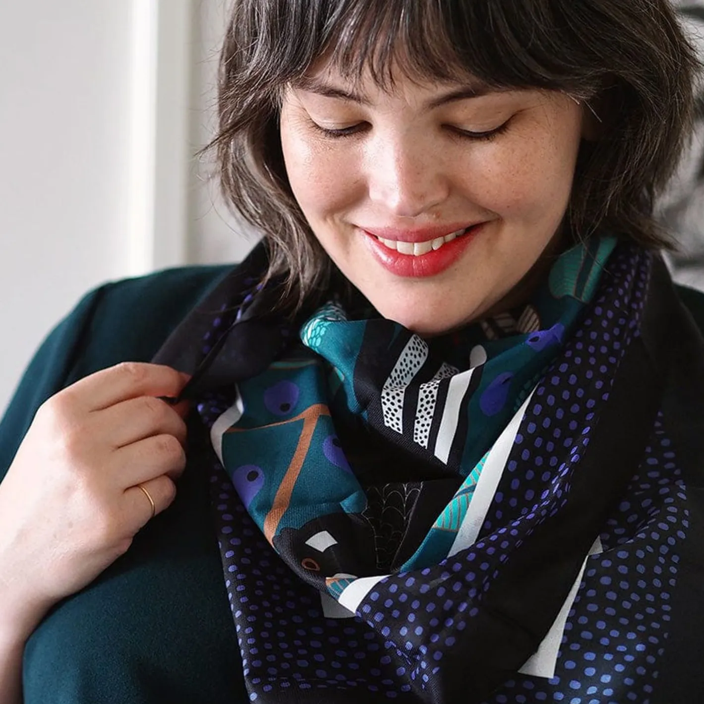Erstwilder Bella The Black Cockatoo Square Scarf^ Scarves