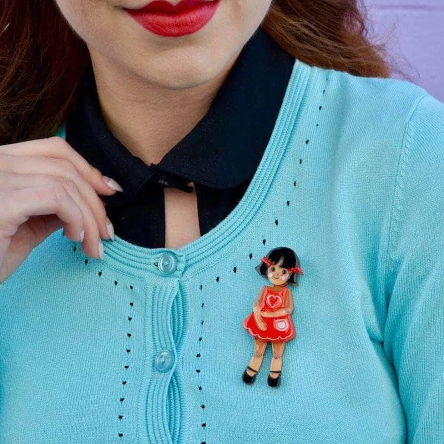 Erstwilder Bendy Wendy Doll Brooch^ Brooches