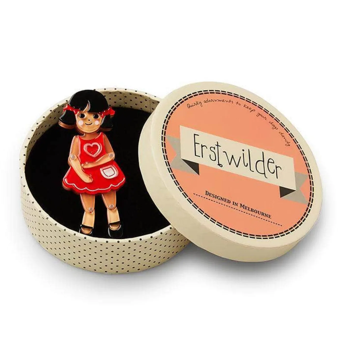 Erstwilder Bendy Wendy Doll Brooch^ Brooches