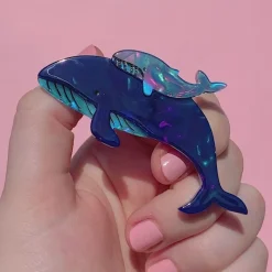 Erstwilder Benevolent Behemoths Blue Whale Brooch^ Brooches