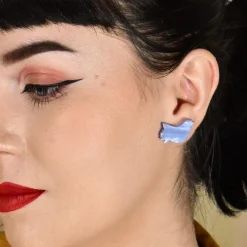 Erstwilder Bird Ripple Resin Stud Earrings - Blue^ Essential Earrings