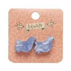 Erstwilder Bird Ripple Resin Stud Earrings - Blue^ Essential Earrings
