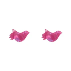 Erstwilder Bird Textured Glitter Resin Stud Earrings - Fuchsia^ Essential Earrings