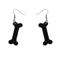 Erstwilder Bones Glitter Resin Drop Earrings - Black^ Essential Earrings