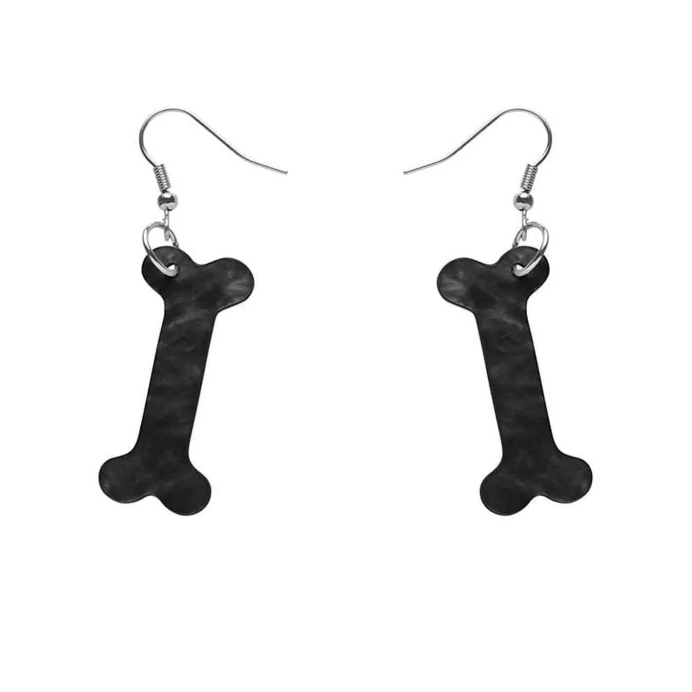Erstwilder Bones Ripple Resin Drop Earrings - Black^ Essential Earrings