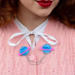 Erstwilder Brave New Worlds Cardigan Clips^ Brooches