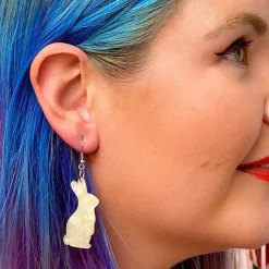 Erstwilder Bunny Ripple Resin Drop Earrings - White^ Essential Earrings