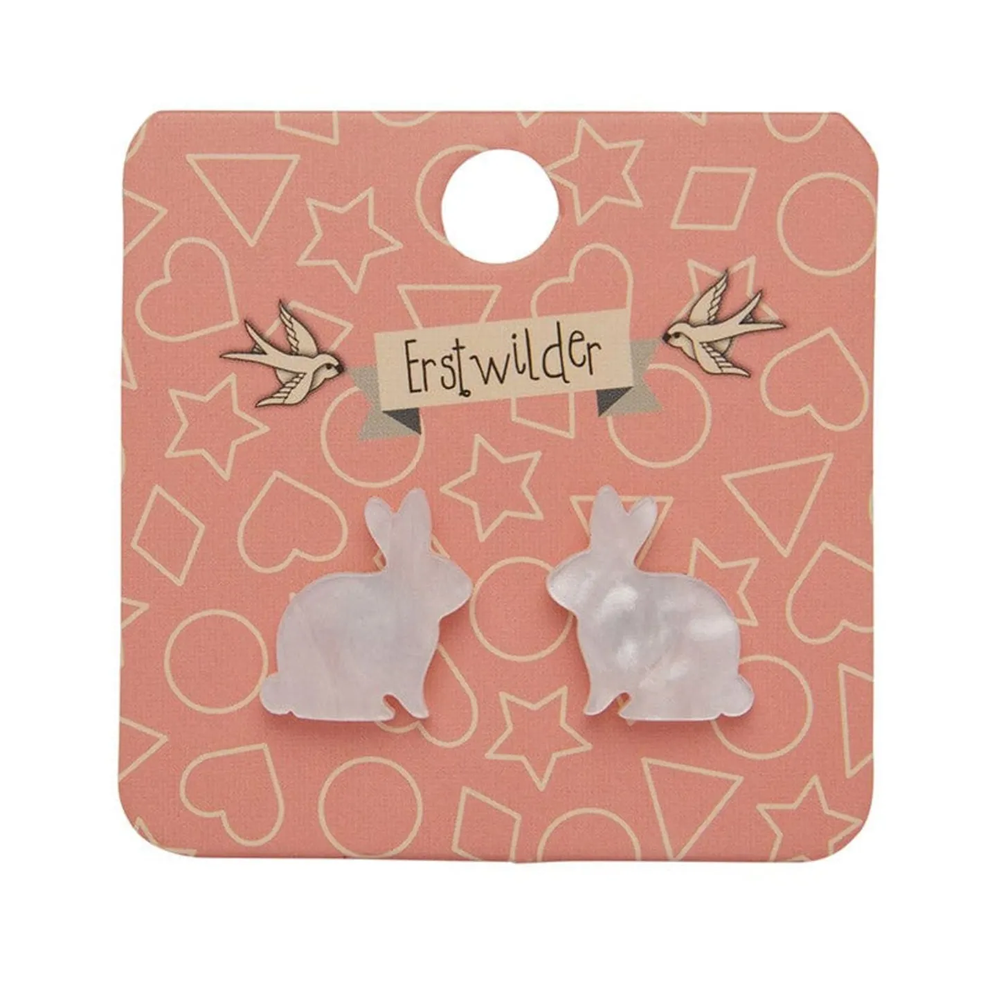 Erstwilder Bunny Ripple Resin Stud Earrings - White^ Essential Earrings