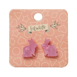 Erstwilder Bunny Ripple Resin Stud Earrings - Mauve^ Essential Earrings