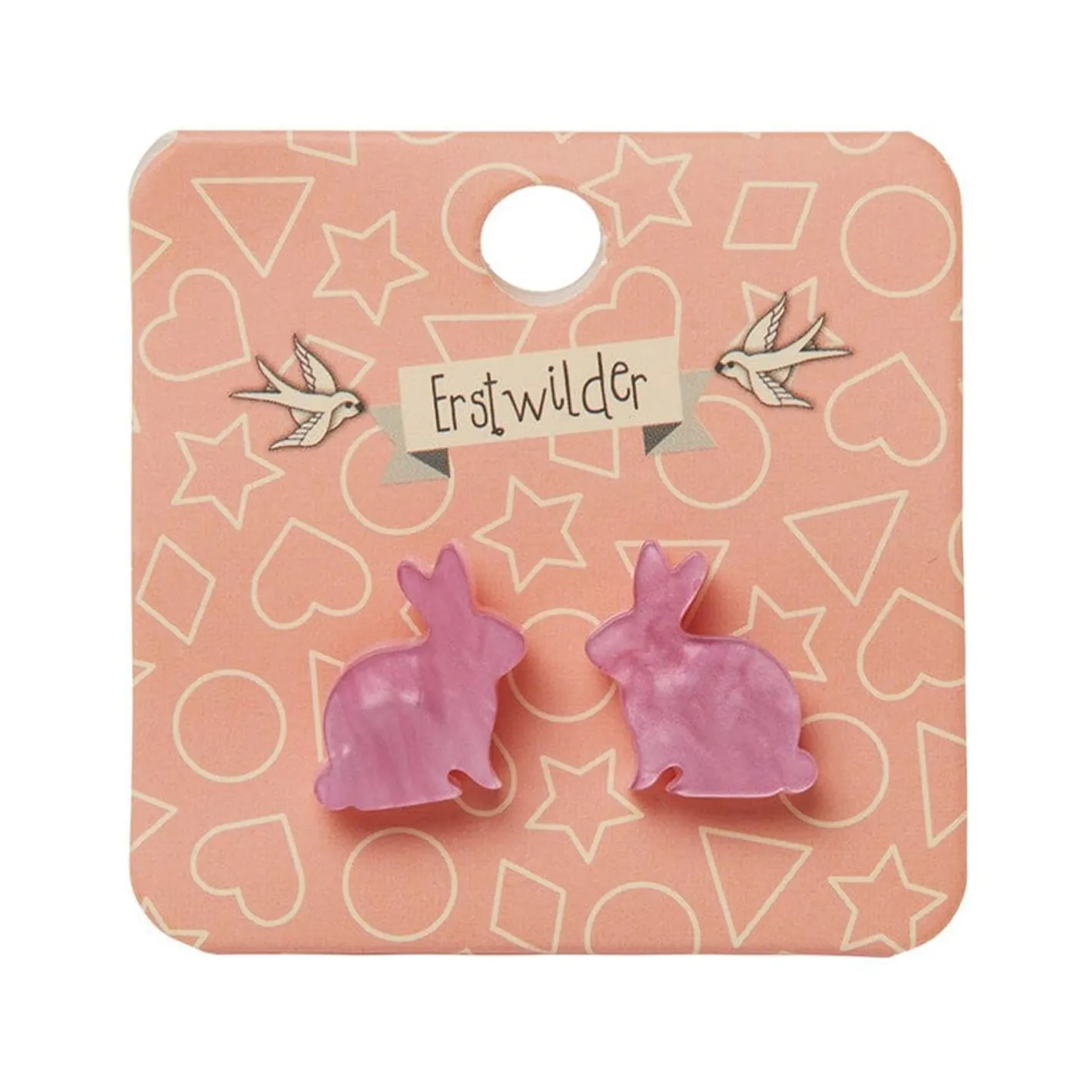 Erstwilder Bunny Ripple Resin Stud Earrings - Mauve^ Essential Earrings
