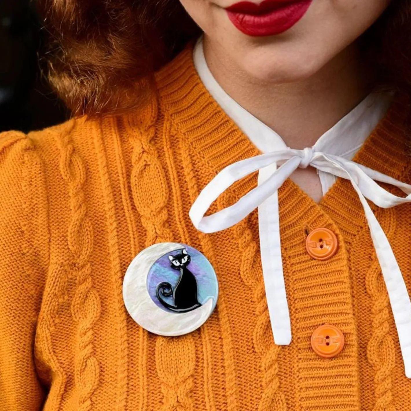 Erstwilder Cara The Halloween Kitty Mini Brooch^ Brooches