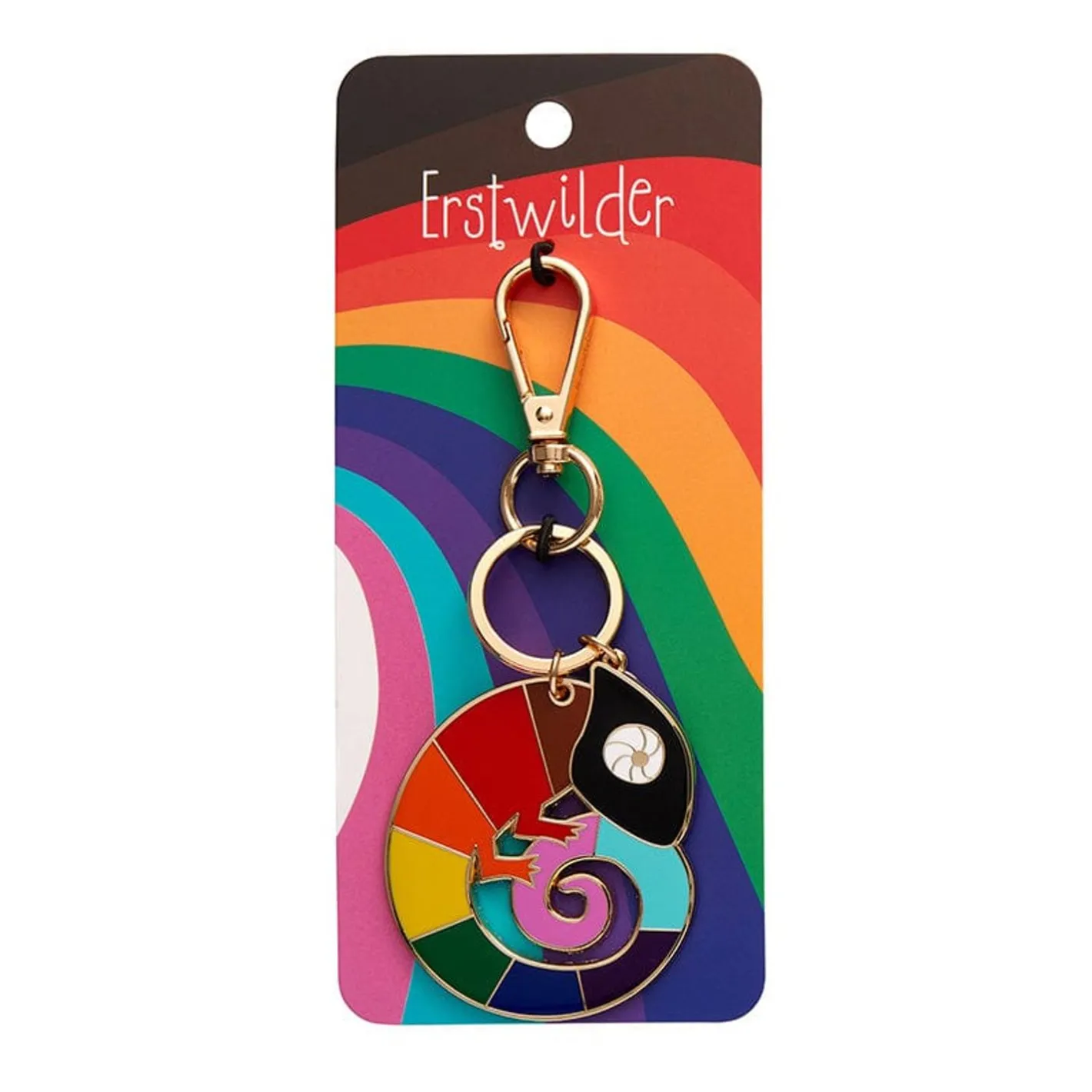 Erstwilder Carmel'S Colourful Chameleon Enamel Key Ring^ Enamel Key Rings