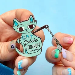 Erstwilder Cat Got Your Tongue Enamel Pin^ Enamel Pins