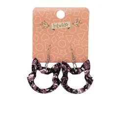 Erstwilder Cat Head Chunky Glitter Resin Drop Earrings - Pink^ Essential Earrings