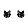 Erstwilder Cat Head Chunky Glitter Resin Stud Earrings - Silver^ Essential Earrings