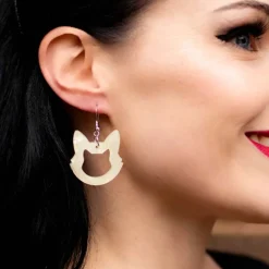 Erstwilder Cat Head Ripple Resin Drop Earrings - White^ Essential Earrings