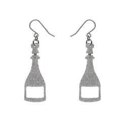 Erstwilder Champagne Glitter Drop Earrings - Silver^ Essential Earrings