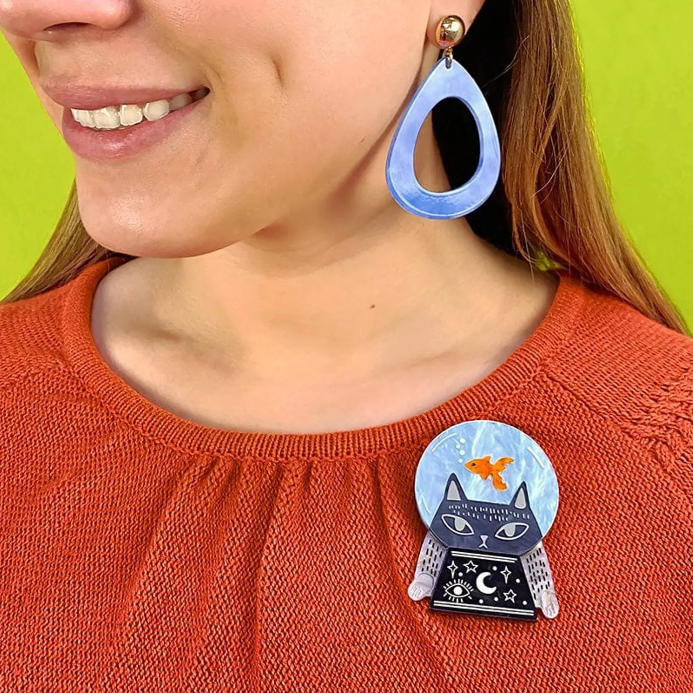 Erstwilder Clairvoyant Cat Brooch^ Brooches