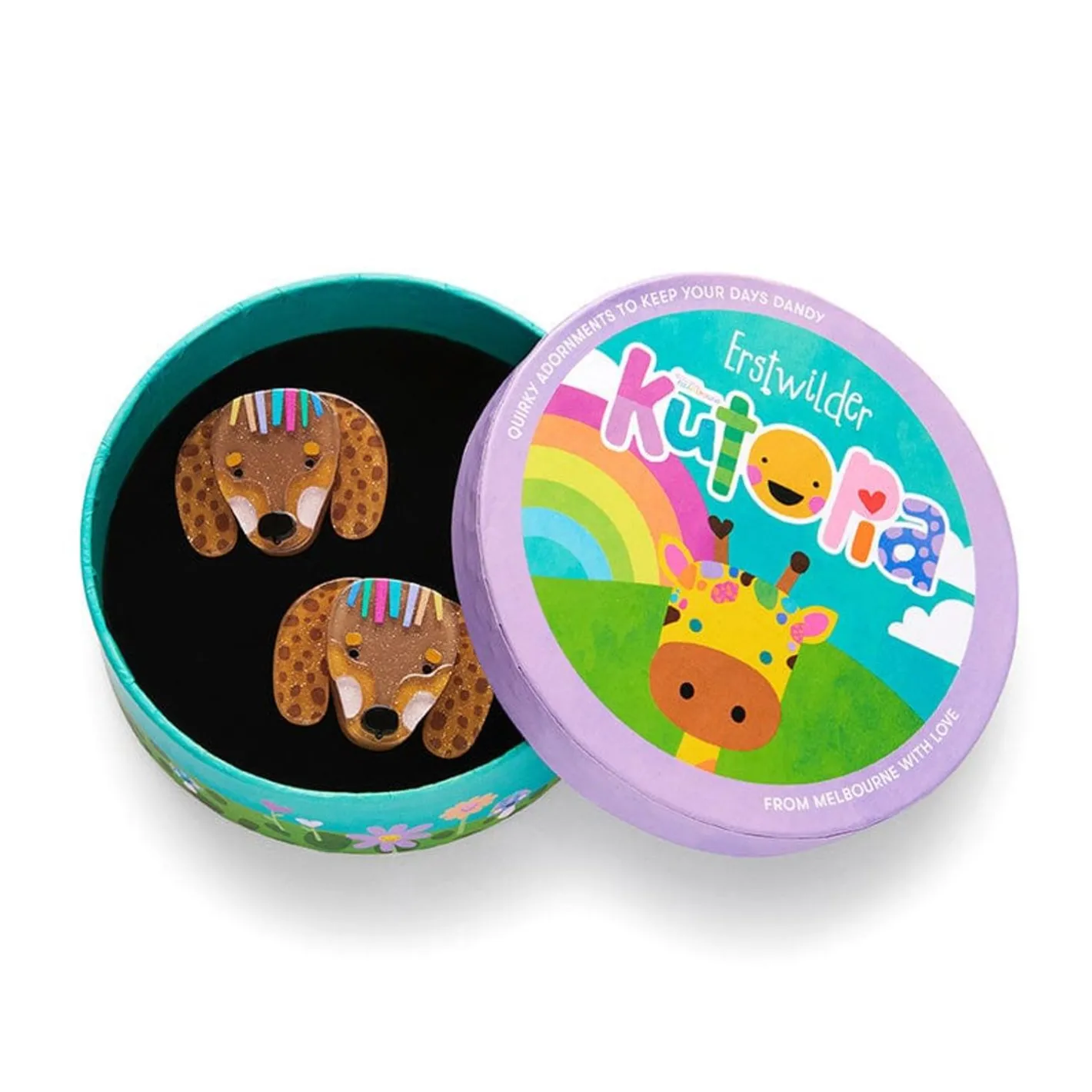 Erstwilder Darcy The Dachshund Hair Clips Set - 2 Piece^ Hair Clips & Claws