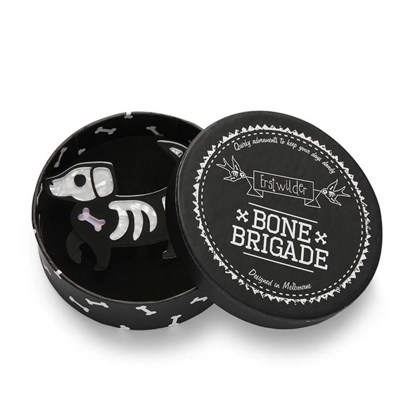 Erstwilder Doggo Darkness Brooch^ Brooches
