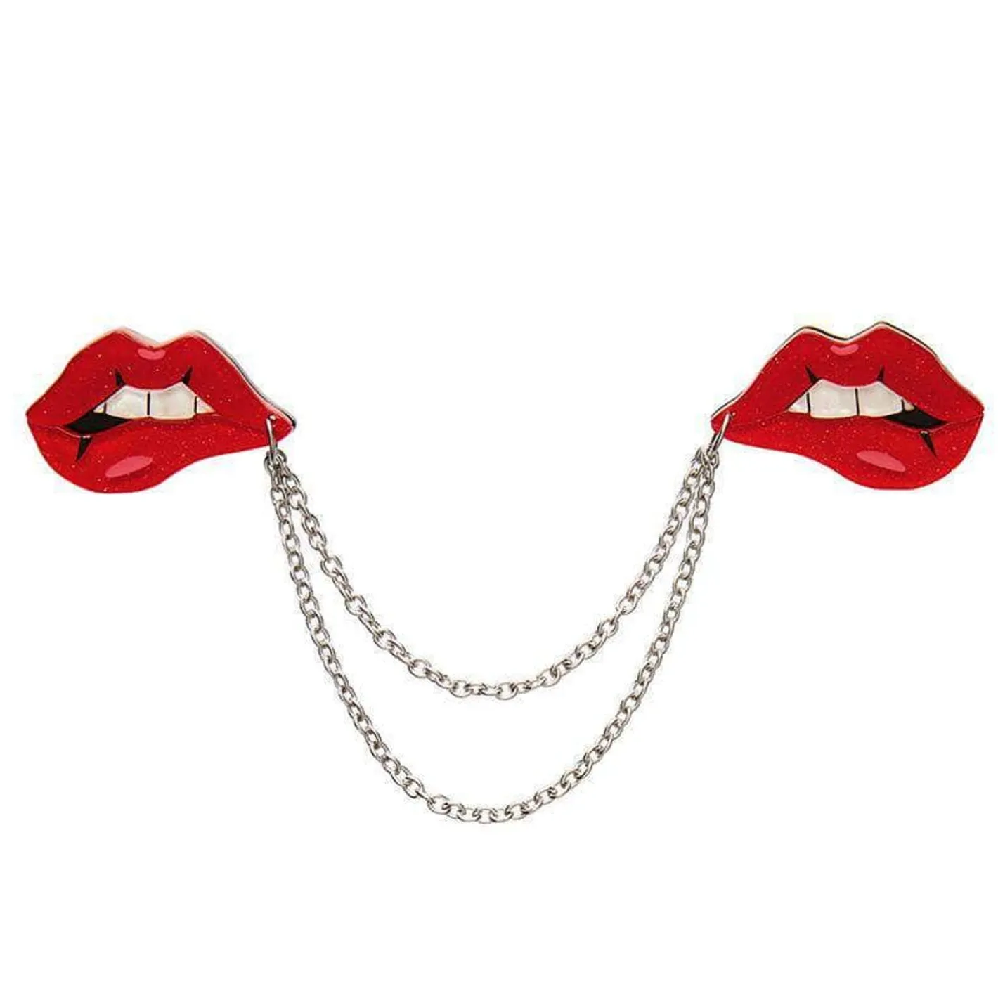 Erstwilder Double Feature Lips Double Brooch^ Brooches