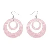 Erstwilder Double Hoop Ripple Drop Earrings - Pink^ Essential Earrings