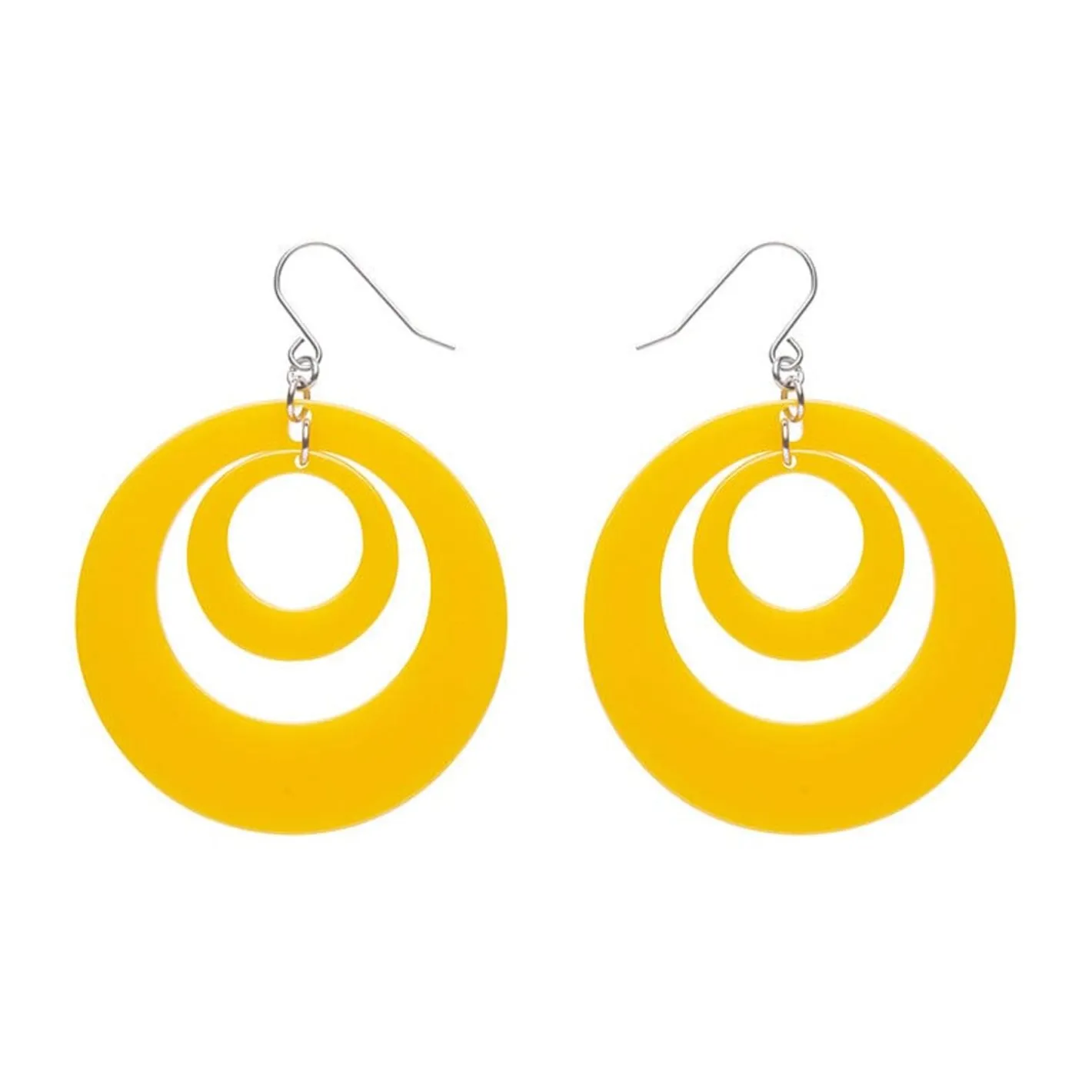 Erstwilder Double Hoop Solid Drop Earrings - Yellow^ Essential Earrings