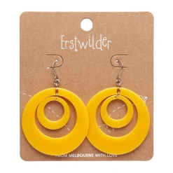 Erstwilder Double Hoop Solid Drop Earrings - Yellow^ Essential Earrings