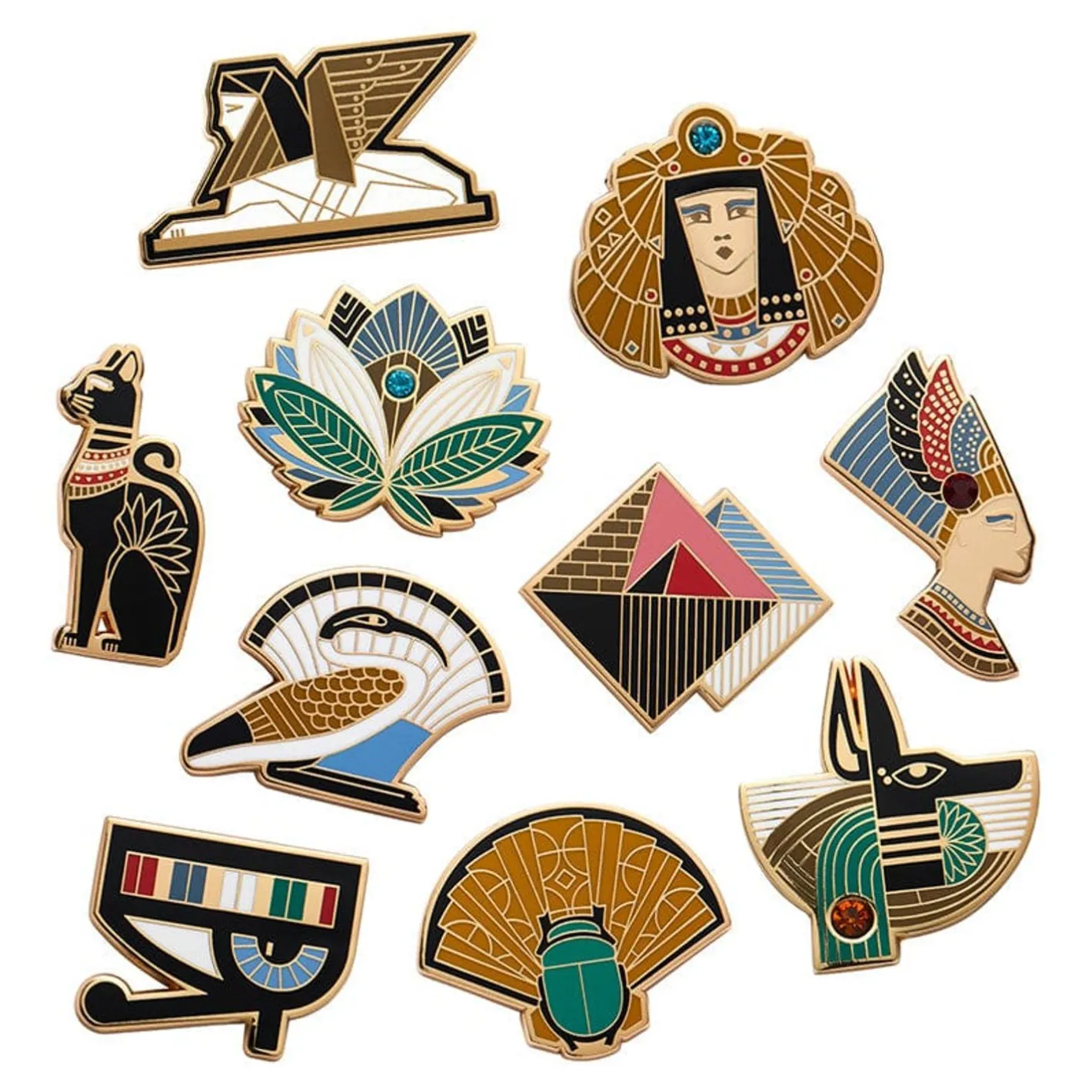 Erstwilder Egyptian Revival Enamel Pin Pack - 10 Piece^ Enamel Pins