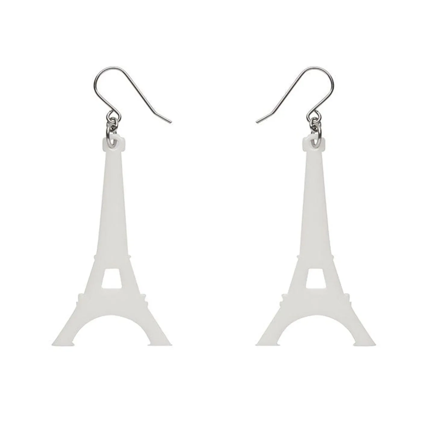 Erstwilder Eiffel Tower Solid Resin Drop Earrings - White^ Essential Earrings