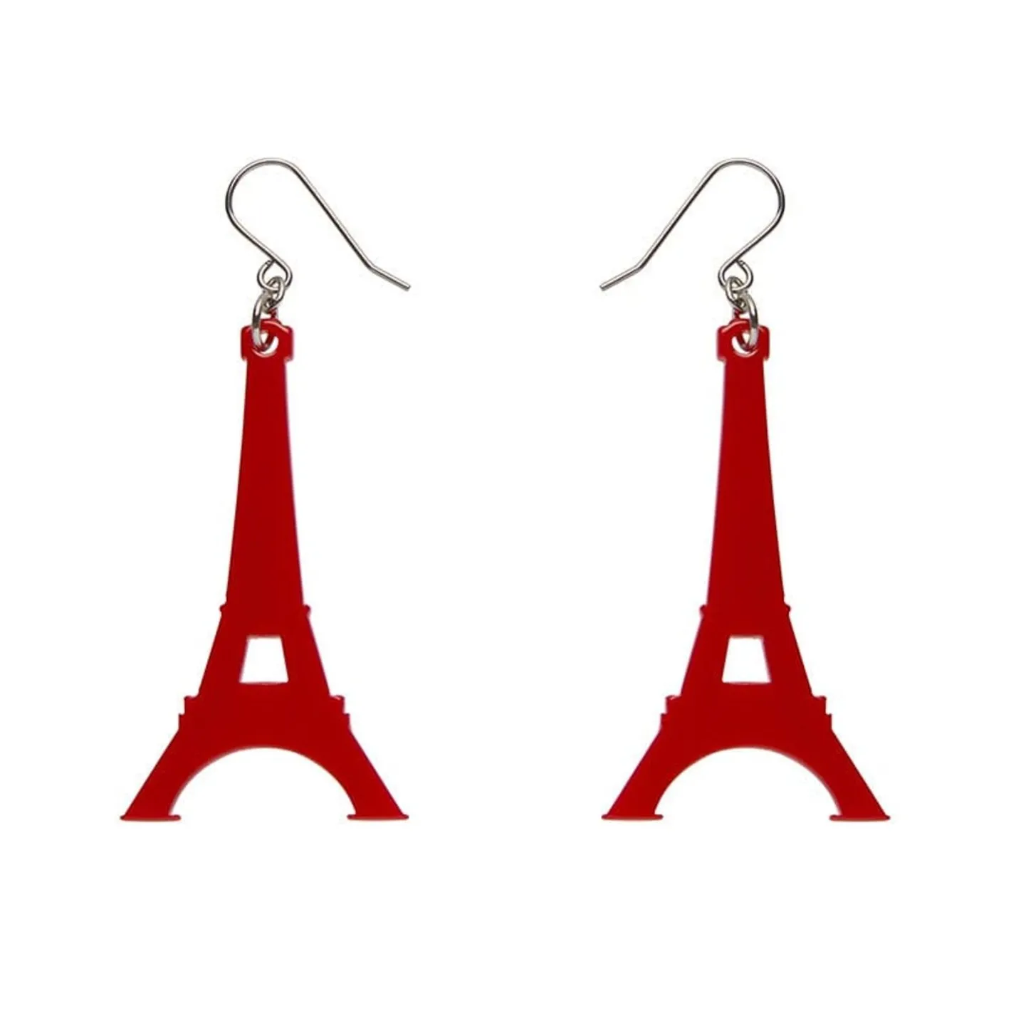 Erstwilder Eiffel Tower Solid Resin Drop Earrings - Red^ Essential Earrings