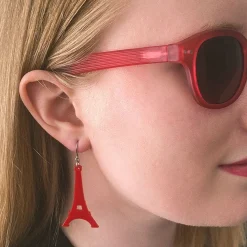 Erstwilder Eiffel Tower Solid Resin Drop Earrings - Red^ Essential Earrings