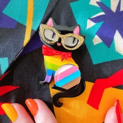 Erstwilder Elissa The Rainbow Cat Brooch^ Brooches
