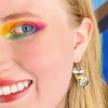 Erstwilder Elissa The Rainbow Cat Enamel Drop Earrings^ Enamel Earrings