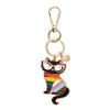 Erstwilder Elissa The Rainbow Cat Enamel Key Ring^ Enamel Key Rings