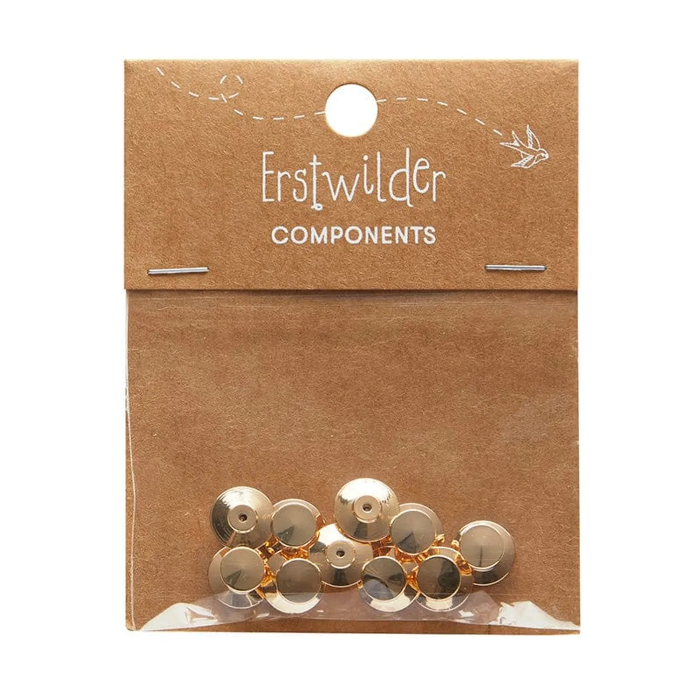 Erstwilder Enamel Pin Metal Locking Clasp 10-Pack - Gold^ Components