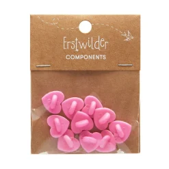 Erstwilder Enamel Pin Rubber Heart Locking Clasp 10-Pack - Pink^ Components