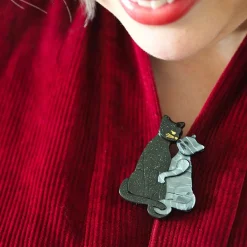 Erstwilder Feline Embrace Brooch^ Brooches