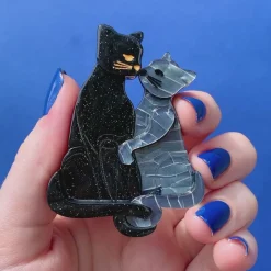 Erstwilder Feline Embrace Brooch^ Brooches